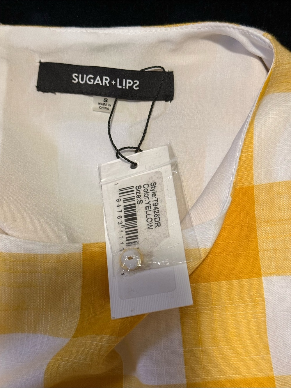 NWT SugarlipsYellow White Gingham Buffalo Plaid Crop Top & Maxi Skirt Set Size S - Picture 7 of 12